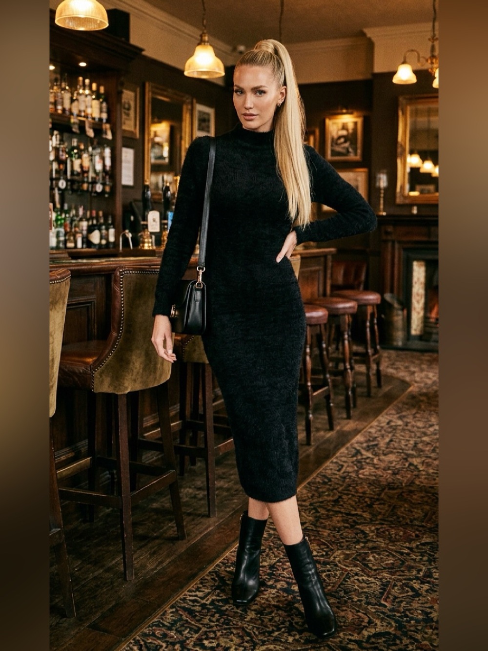 JESSICA SIMPSON Plush Long Sleeve Dress